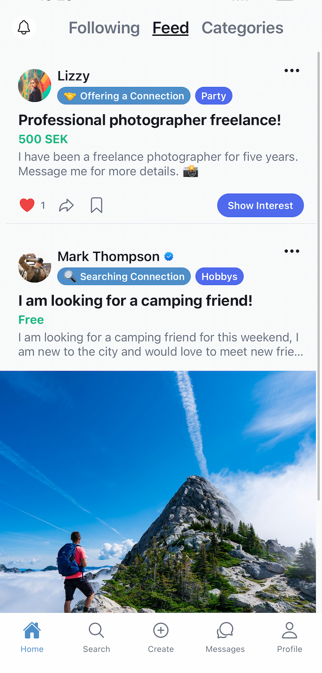 Meetly app förhandsvisning